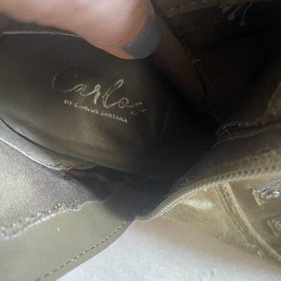 Carlos by Carlos Santana‎ Boots Women 9.5M Lace Up Chunky Heeled Shoes Lug Sole - Picture 5 of 8